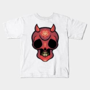 Demonic Skull T-Shirt Design Kids T-Shirt
